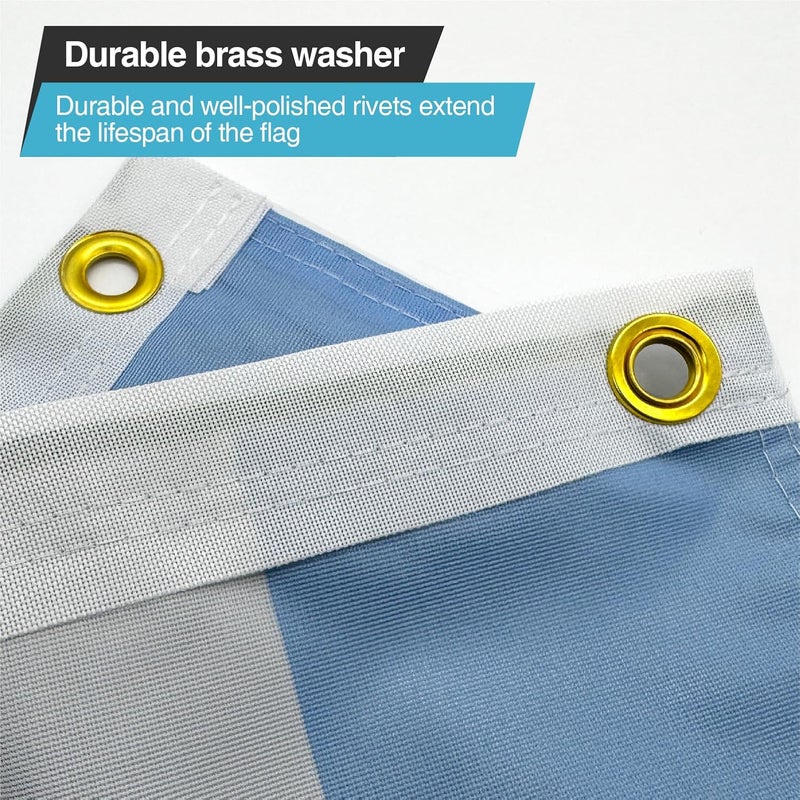 cezelux 2 Pcs 12x18 Inches ATV Flags, Argentina Offroad Flag for Whip Light Pole, Double Side 3-layer Fabric Printing Small Flags for UTV, Attach to Whip Lights Dune Flag suitable for Jeep Off-Road RZR Polaris Truck Boat - Image 3